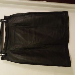 Dana Brooke  black leather skirt